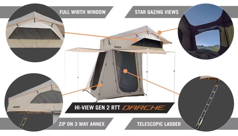 Hi-View 1400 Roof Top Tent 1.4m (55" Double)