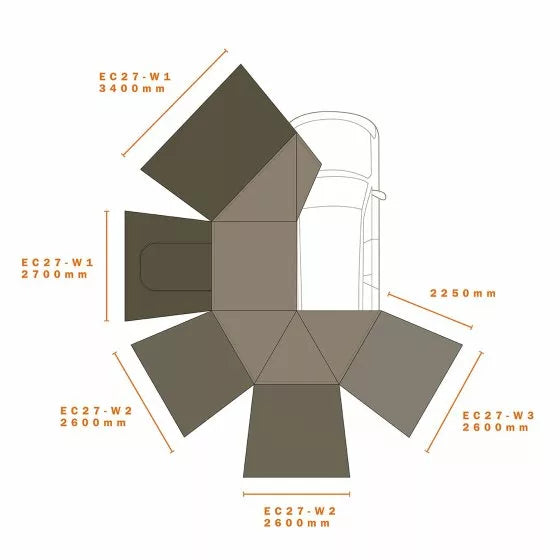 Eclipse 270 Awning Walls (Left)