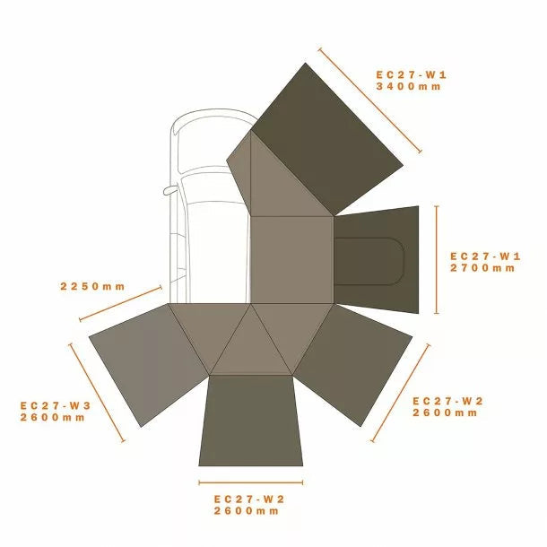 Eclipse 270 Awning Walls (Right)